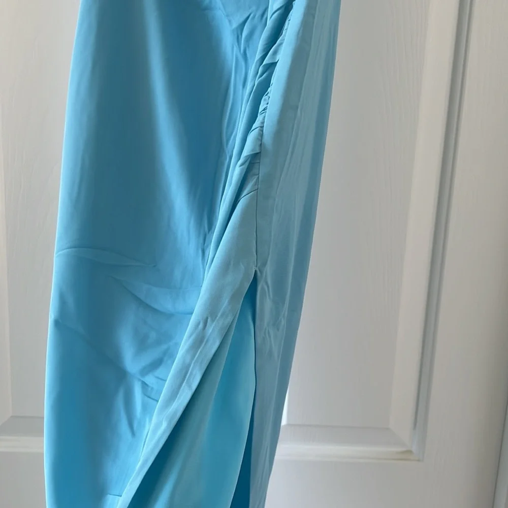 Off-Shoulder Light Blue Cocktail Dress - Picture 12 of 12